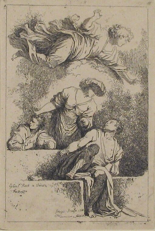 The Disciples at the Tomb, Jean Honoré Fragonard (French, Grasse 1732–1806 Paris), Etching, first state of two