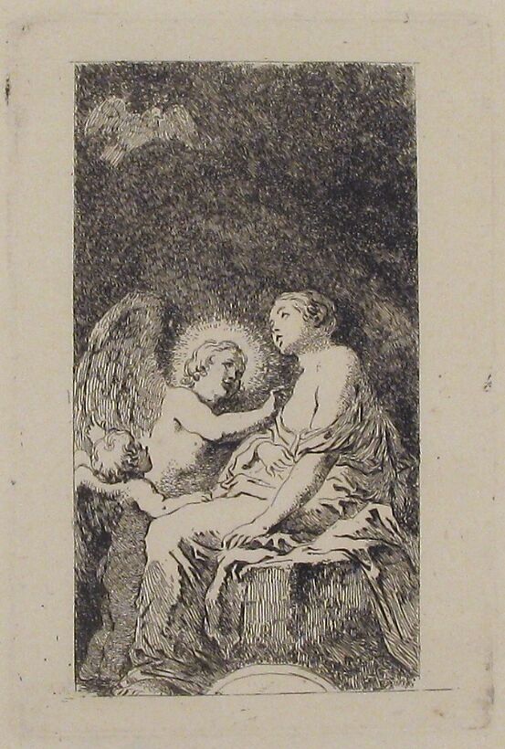Saint Catherine of Alexandria, Jean Honoré Fragonard (French, Grasse 1732–1806 Paris), Etching, first state of two