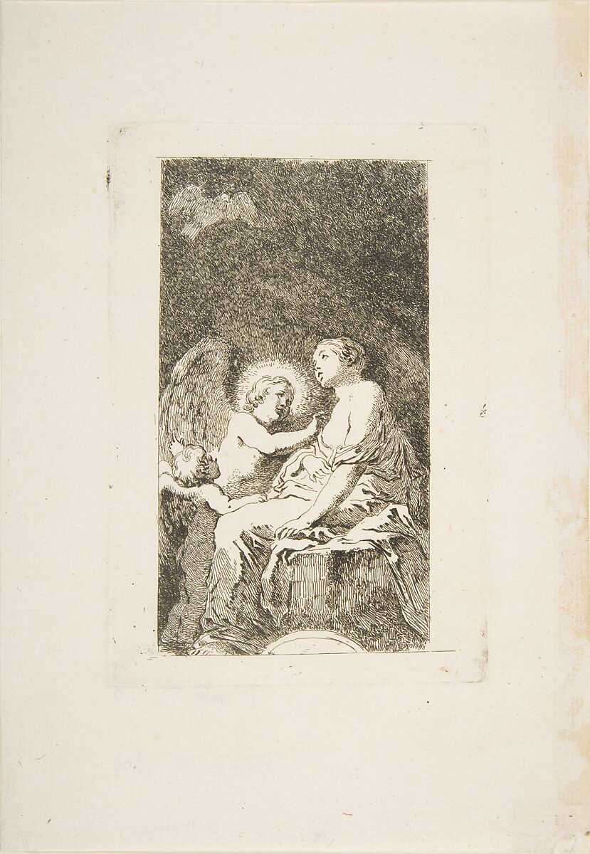 Saint Catherine of Alexandria, Jean Honoré Fragonard (French, Grasse 1732–1806 Paris), Etching, first state of two 