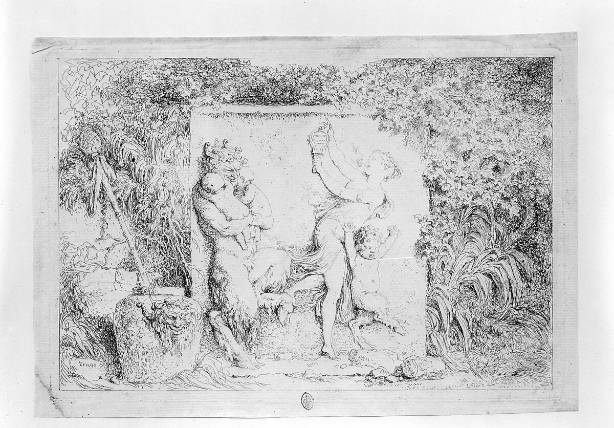 Danse de satyres, Jean Honoré Fragonard (French, Grasse 1732–1806 Paris), Etching, first state