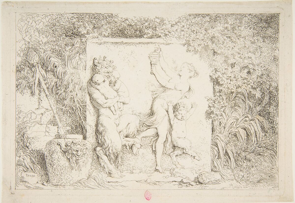 Danse de satyres, Jean Honoré Fragonard (French, Grasse 1732–1806 Paris), Etching, first state 