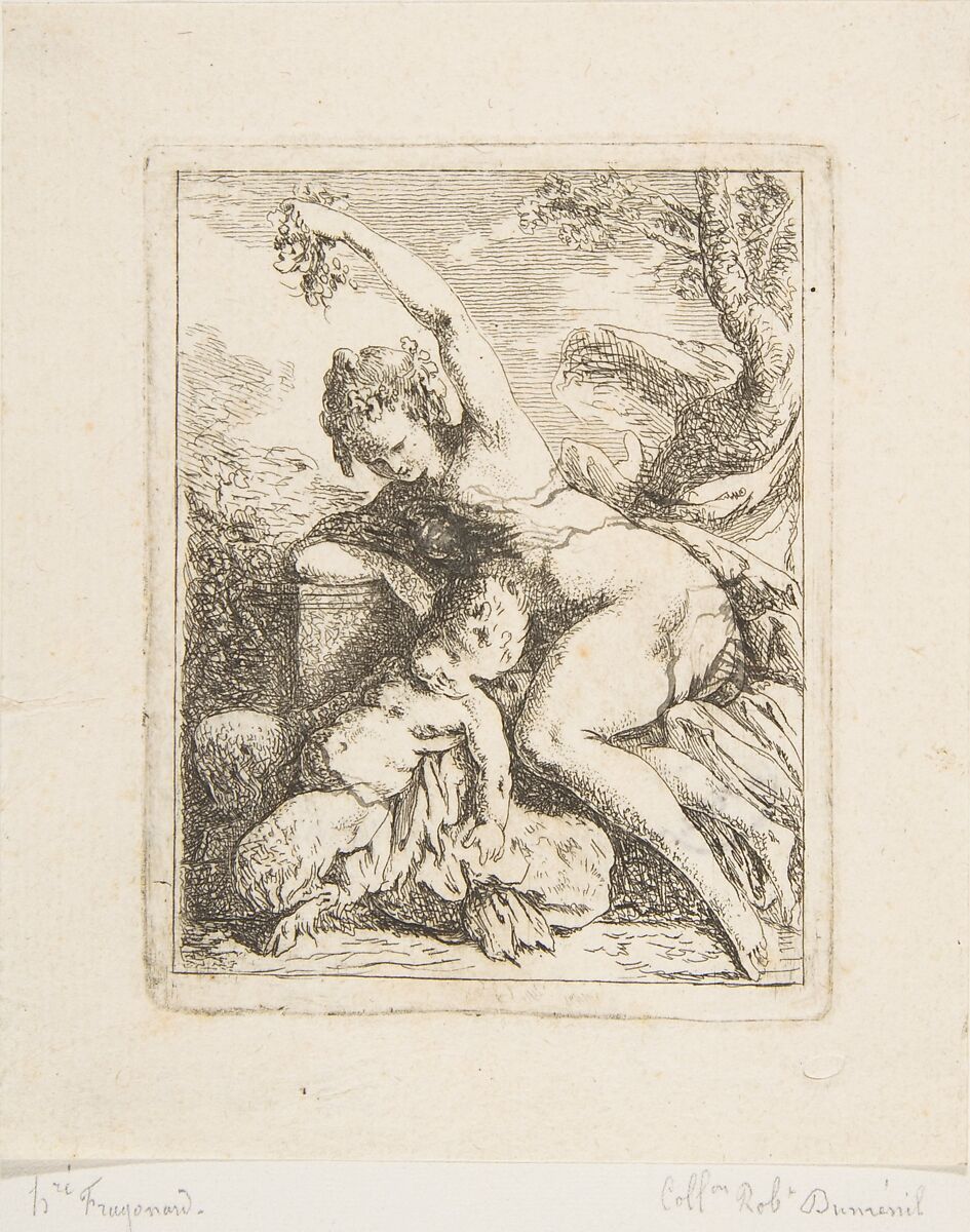 Bacchante et jeune satyre, Attributed to Jean Honoré Fragonard (French, Grasse 1732–1806 Paris), Etching 