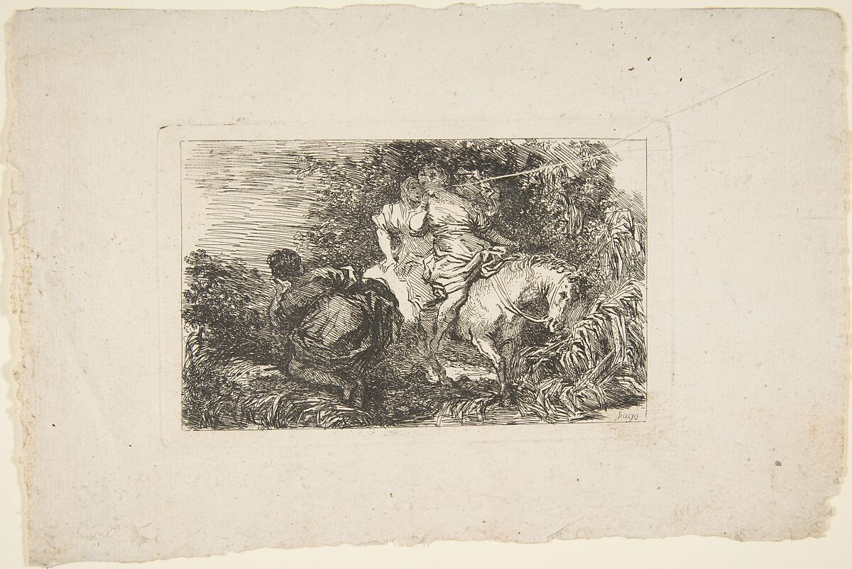 La Fuite de Clelie, Jean Honoré Fragonard (French, Grasse 1732–1806 Paris), Etching 
