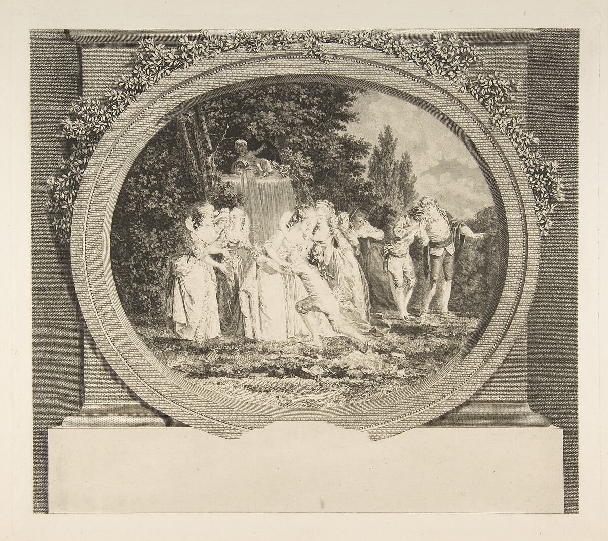 Jeu de Societe dans un Parc, After Jean Honoré Fragonard (French, Grasse 1732–1806 Paris), Etching 