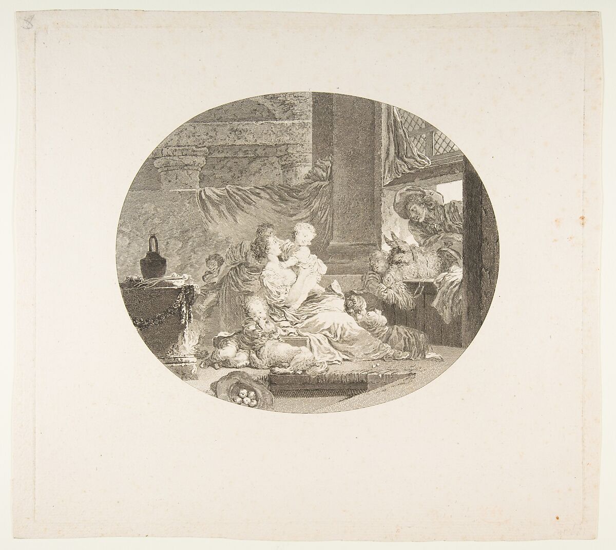 The Happy Family (L'Heureuse fécondité), After Jean Honoré Fragonard (French, Grasse 1732–1806 Paris), Etching, before first state 
