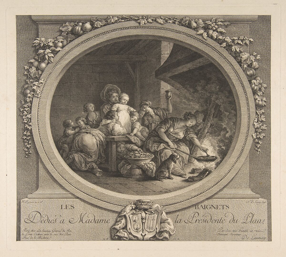 Les Beignets, After Jean Honoré Fragonard (French, Grasse 1732–1806 Paris), Etching, third state 
