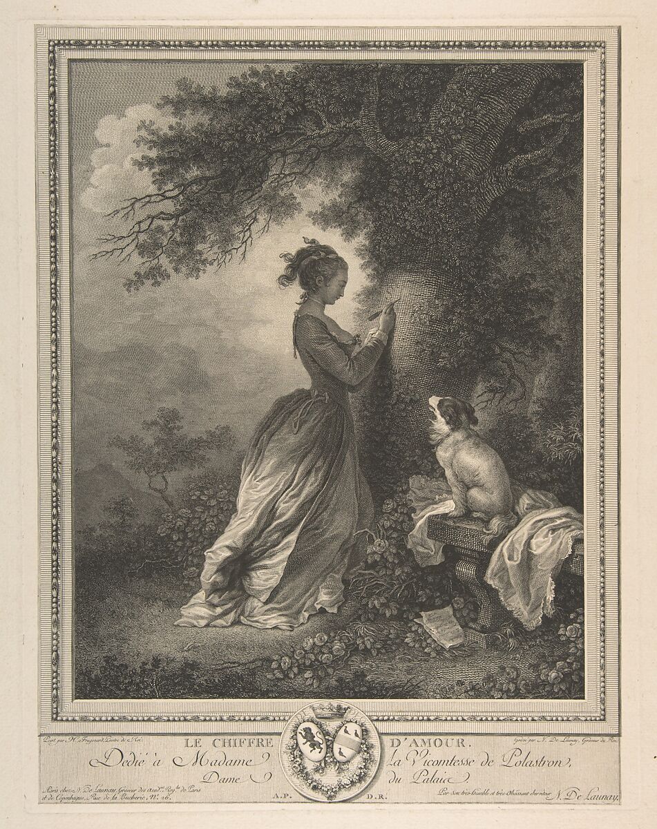 Le Chiffre d'Amour, After Jean Honoré Fragonard (French, Grasse 1732–1806 Paris), Etching, third state 