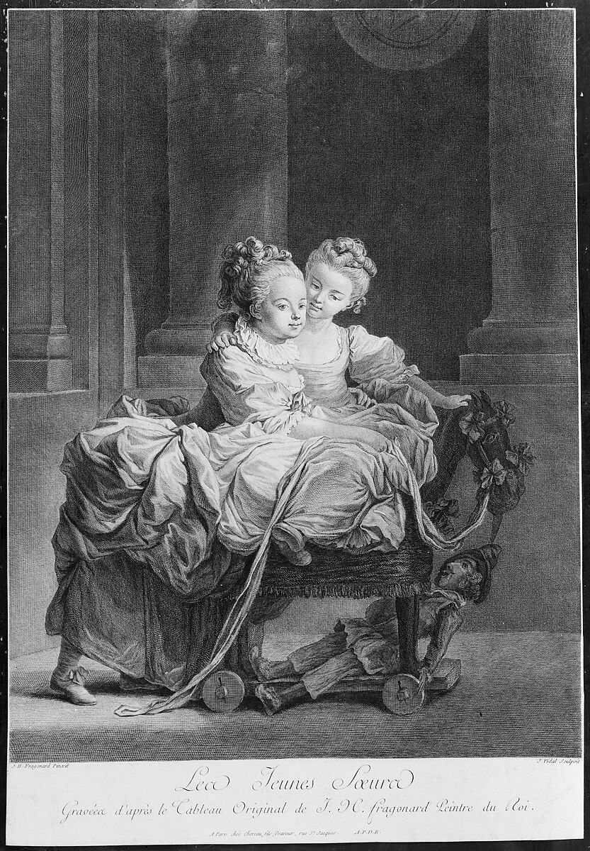 Les Jeunes Soeurs, After Jean Honoré Fragonard (French, Grasse 1732–1806 Paris), Etching, first state