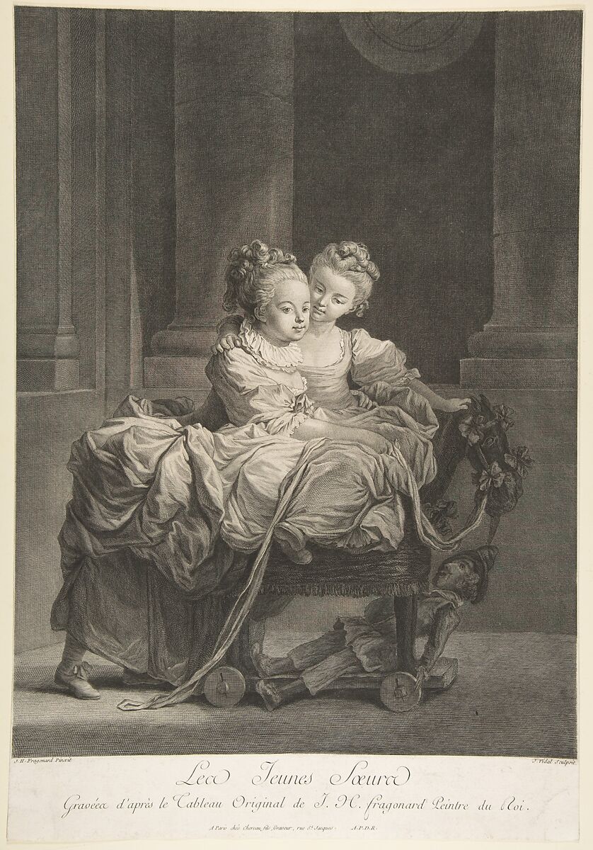 Les Jeunes Soeurs, Jean Honoré Fragonard  French, Etching, first state