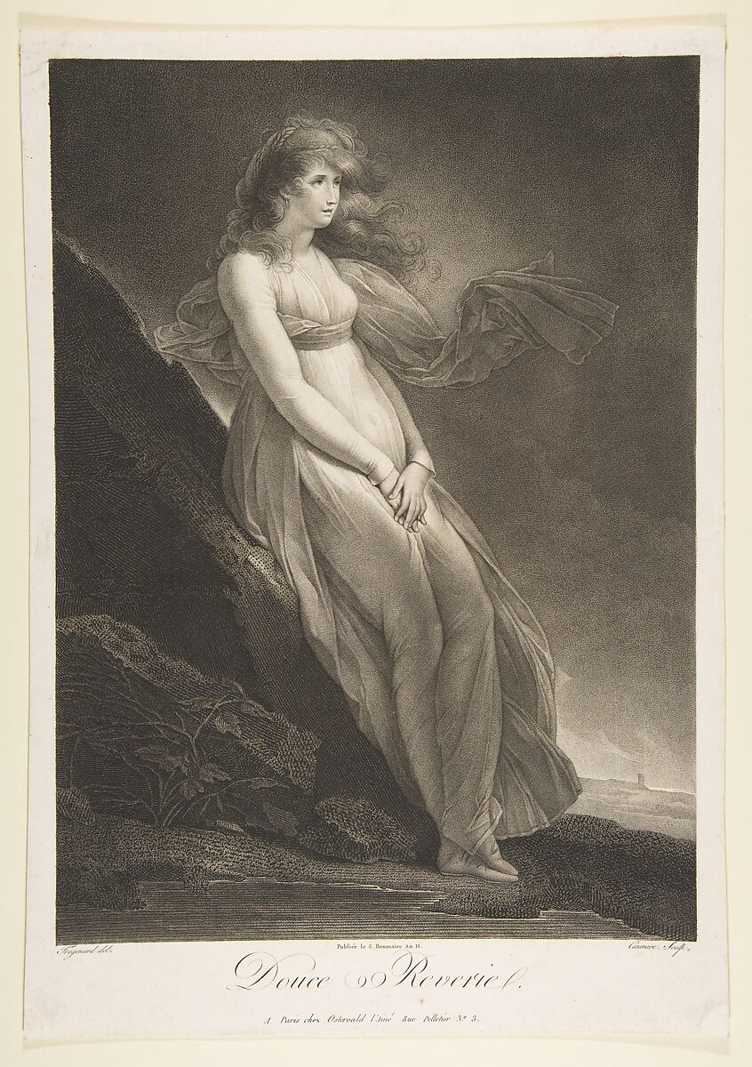 La Douce Reverie, After Alexandre Evariste Fragonard (French, Grasse 1780–1850 Paris), Etching 