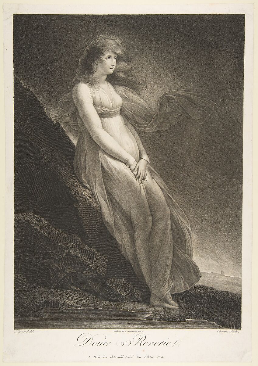 La Douce Reverie, After Alexandre Evariste Fragonard (French, Grasse 1780–1850 Paris), Etching
