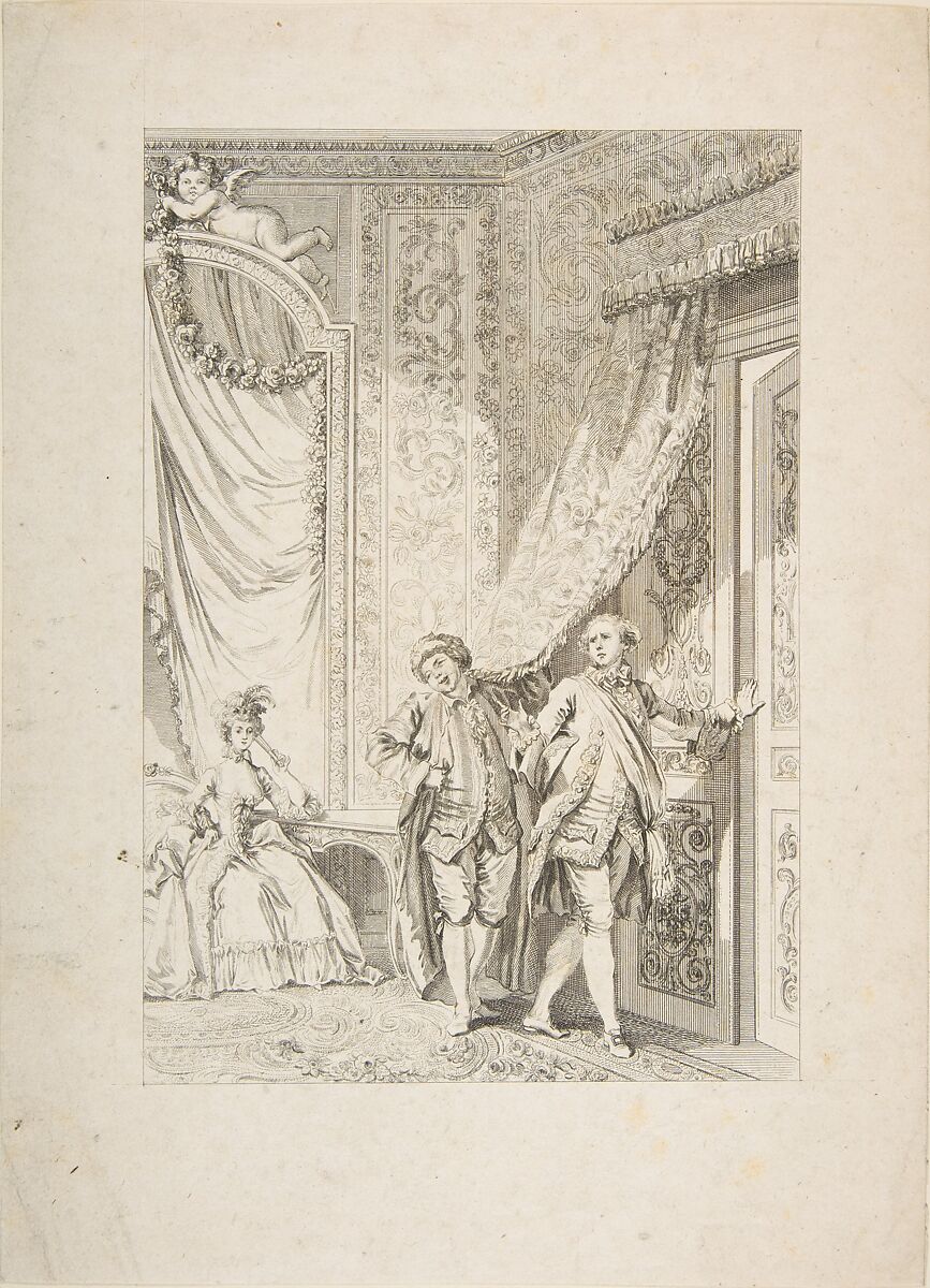 Le Magnifique, from Contes et nouvelles en vers par Jean de La Fontaine.  A Paris, de l'imprimerie de  P. Didot, l'an III de la République, 1795, Jean-Baptiste Tilliard (French, 1740?–1813), Etching; first state of three (Cohen) 