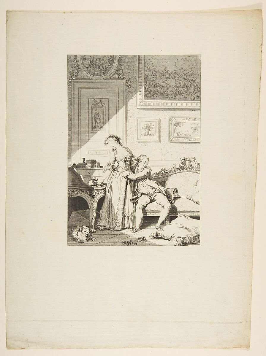 Contes et nouvelles en vers: A Femme avare galant Escroc, from "Les Contes de la Fontaine", Jacques Aliamet (French, Abbeville 1726–1788 Paris), Etching; first state of three (Cohen) 