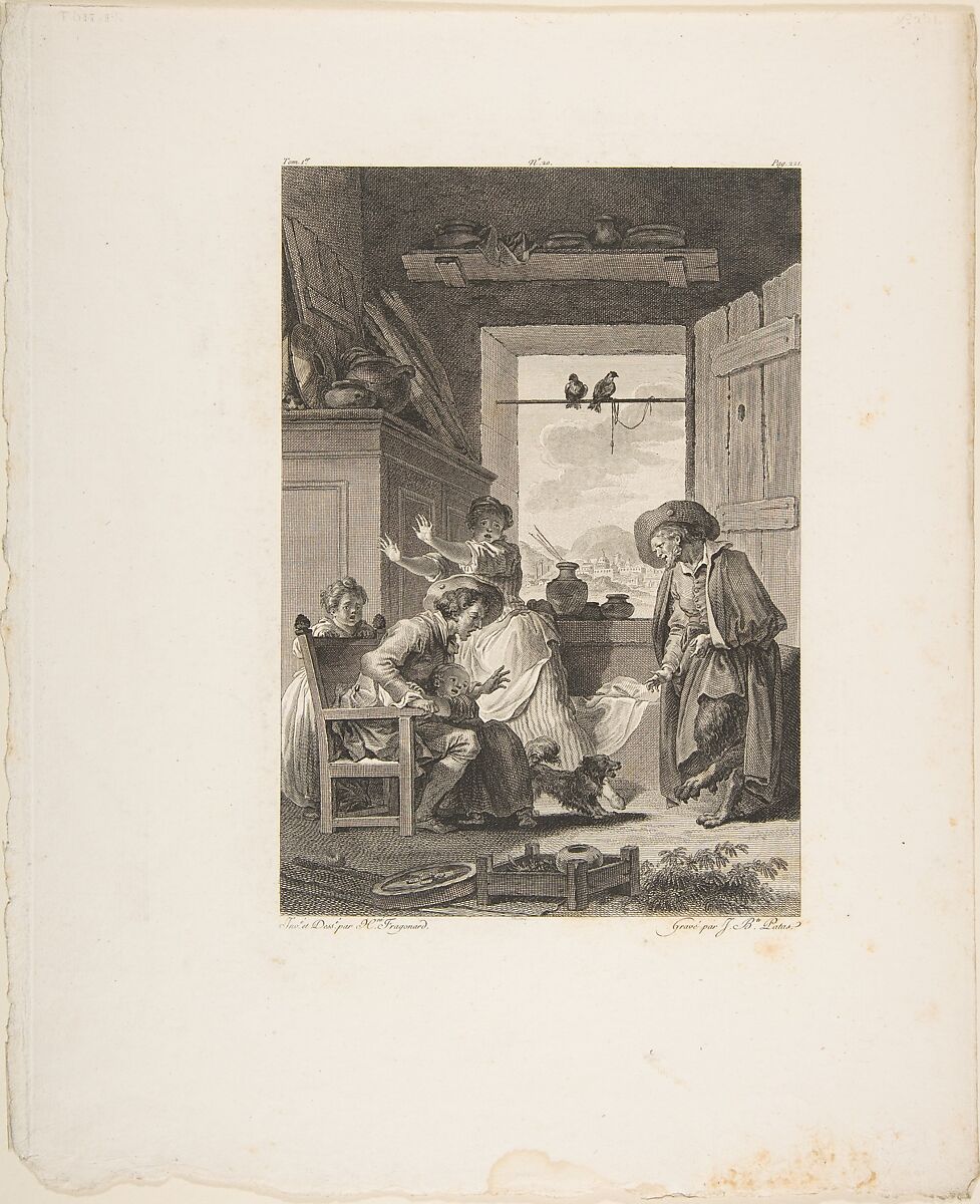 Belphegor, from Contes et nouvelles en vers par Jean de La Fontaine.  A Paris, de l'imprimerie de  P. Didot, l'an III de la République, 1795, Jean-Baptiste Patas (French, Paris 1744?–?1802 Paris), Etching and engraving; third state of three (Cohen) 