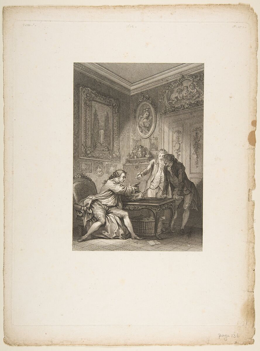 La Coupe Enchantee, from "Contes et nouvelles en vers par Jean de La Fontaine.  A Paris, de l'imprimerie de  P. Didot, l'an III de la République, 1795", Jean-Baptiste-Michel Dupréel (French, active 1787–1817), Etching and engraving; second state of three (Cohen) 