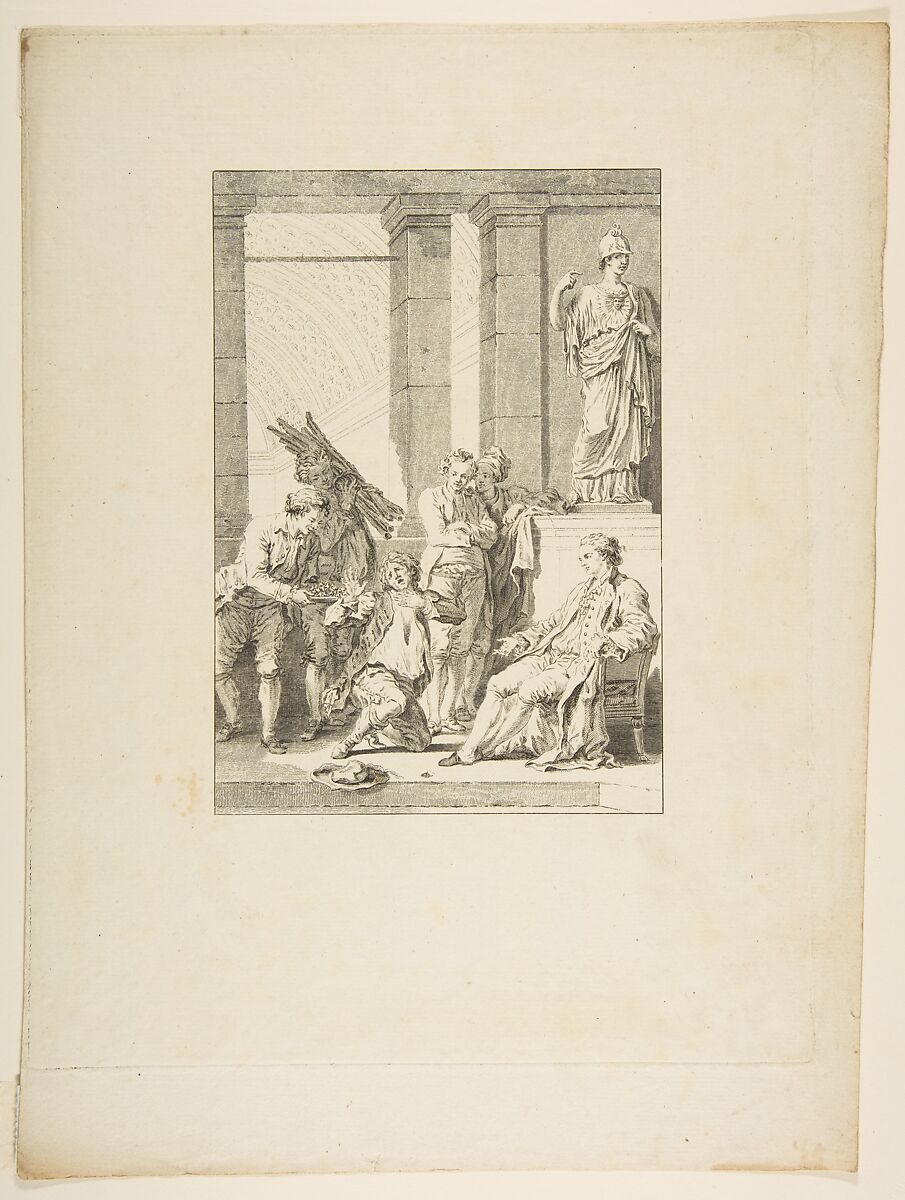 Le Paysan qui avait offense son Seigneur, from "Contes et nouvelles en vers par Jean de La Fontaine.  A Paris, de l'imprimerie de  P. Didot, l'an III de la République, 1795", Jean Honoré Fragonard (French, Grasse 1732–1806 Paris), Etching; first state of three (Cohen) 