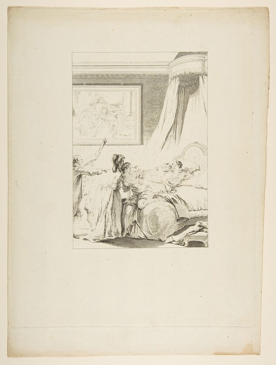 Le Gascon puni, from "Contes et nouvelles en vers par Jean de La Fontaine.  A Paris, de l'imprimerie de  P. Didot, l'an III de la République, 1795", Louis Michel Halbou (French, 1730–1809 Paris), Etching; first state of three (Cohen) 