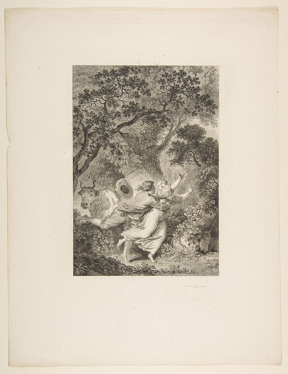 La Clochette, from Contes et nouvelles en vers par Jean de La Fontaine.  A Paris, de l'imprimerie de  P. Didot, l'an III de la République, 1795, Jean Dambrun (French, Paris 1741–after 1808), Etching 