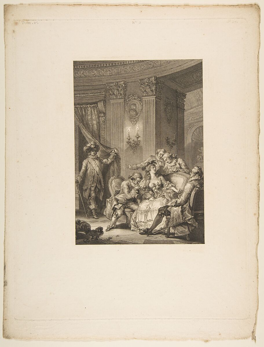 Le Mari Confesseur, from "Contes et nouvelles en vers par Jean de La Fontaine.  A Paris, de l'imprimerie de  P. Didot, l'an III de la République, 1795", Jean-Baptiste Tilliard (French, 1740?–1813), Etching and engraving; second state of three (Cohen) 