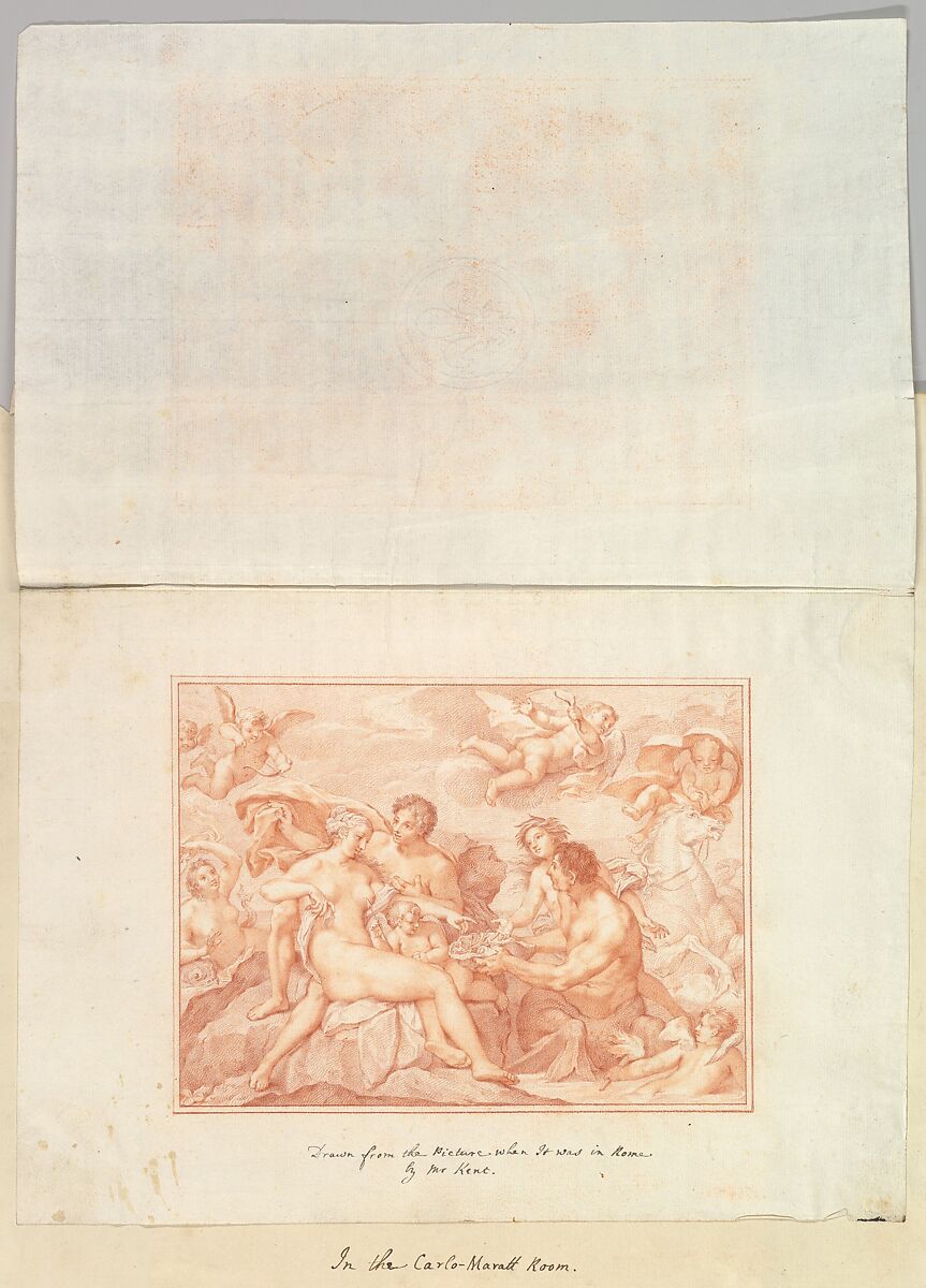 Acis and Galatea, William Kent (British, Bridlington, Yorkshire ca. 1685–1748 London), Red chalk 