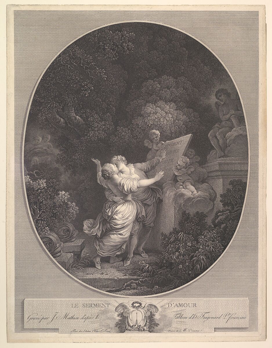 Le Serment d'Amour, After Jean Honoré Fragonard (French, Grasse 1732–1806 Paris), Etching, second state 