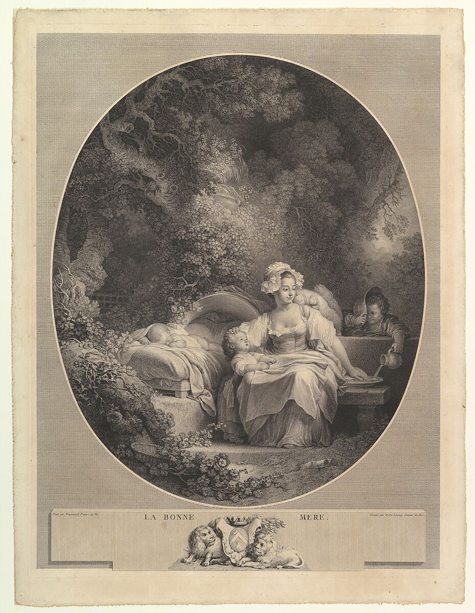 La Bonne Mere, After Jean Honoré Fragonard (French, Grasse 1732–1806 Paris), Etching, between second and third states 