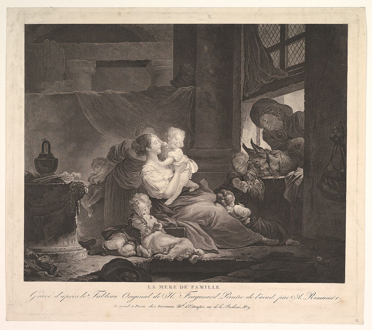 La Mere de Famille, After Jean Honoré Fragonard (French, Grasse 1732–1806 Paris), Etching 