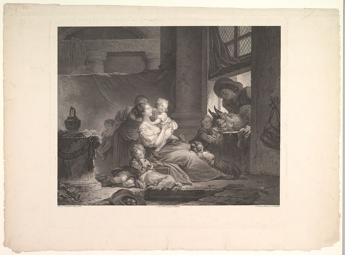 La Famille du Fermier, After Jean Honoré Fragonard (French, Grasse 1732–1806 Paris), Etching, second state 