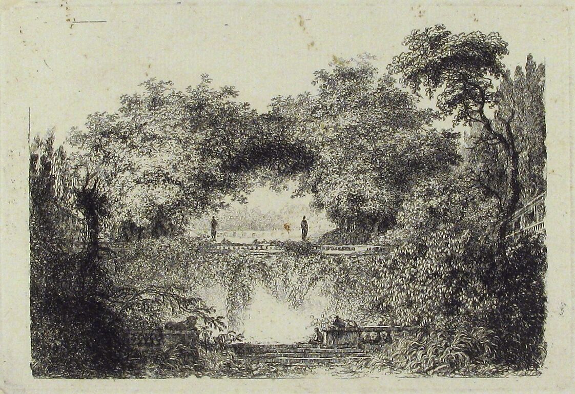 Le Petit Parc, Jean Claude Richard, Abbé de Saint-Non  French, Etching