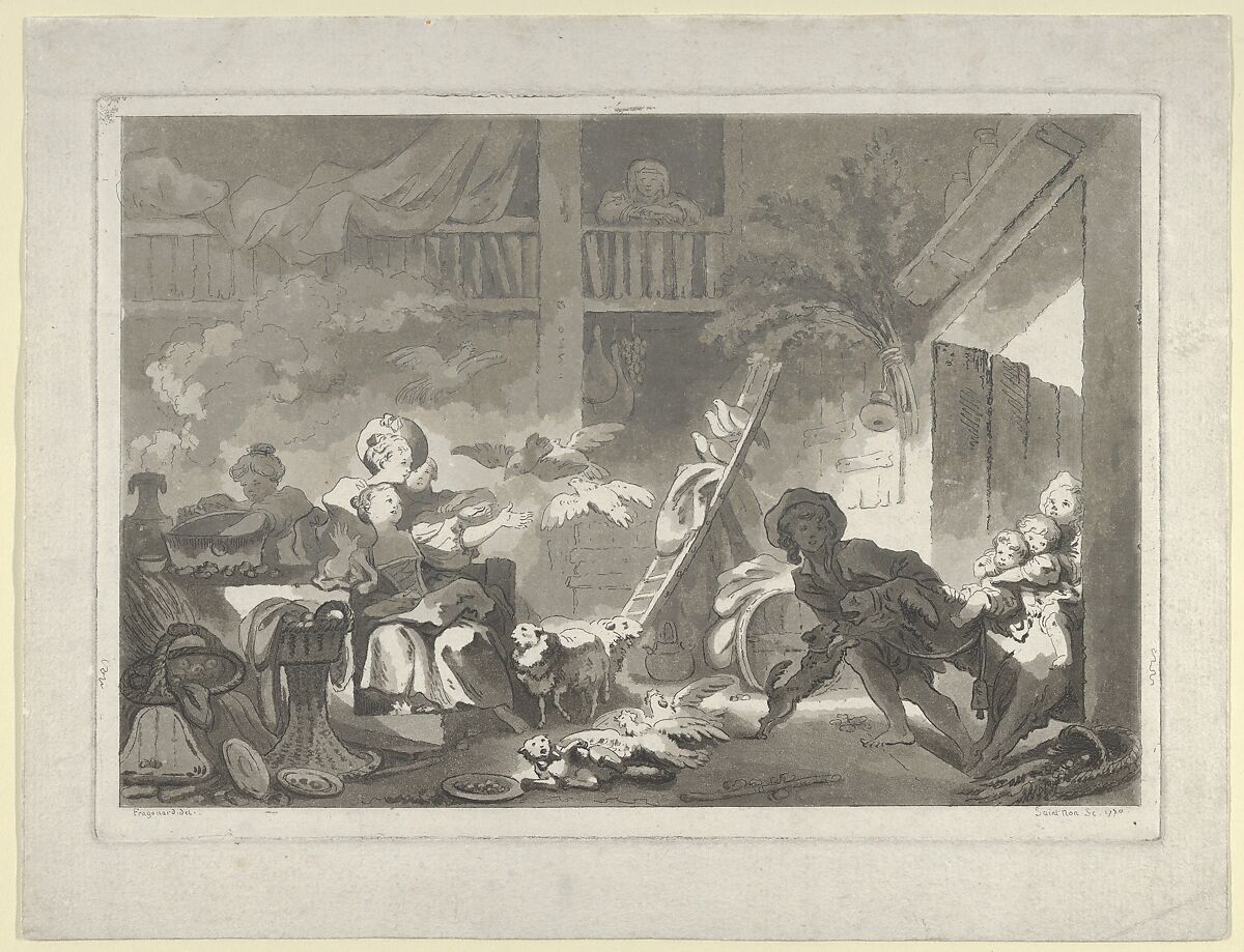 The Stubborn Donkey, Jean Claude Richard, Abbé de Saint-Non (French, Paris 1727–1791 Paris), Etching and aquatint 