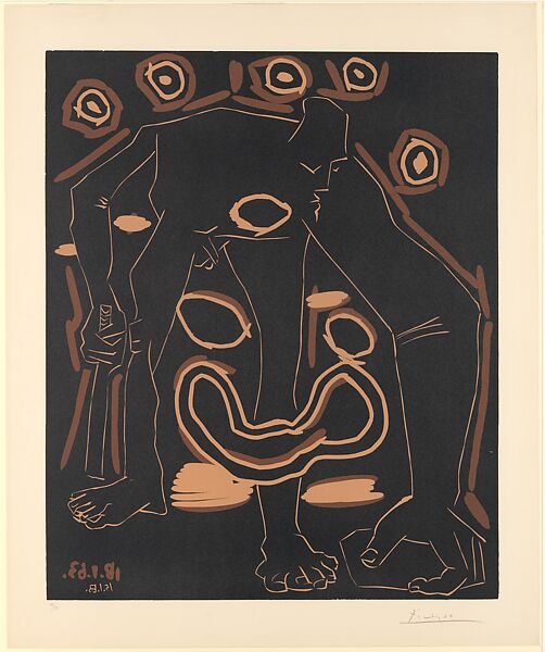 The Old Jester, Pablo Picasso (Spanish, Malaga 1881–1973 Mougins, France), Linoleum cut 