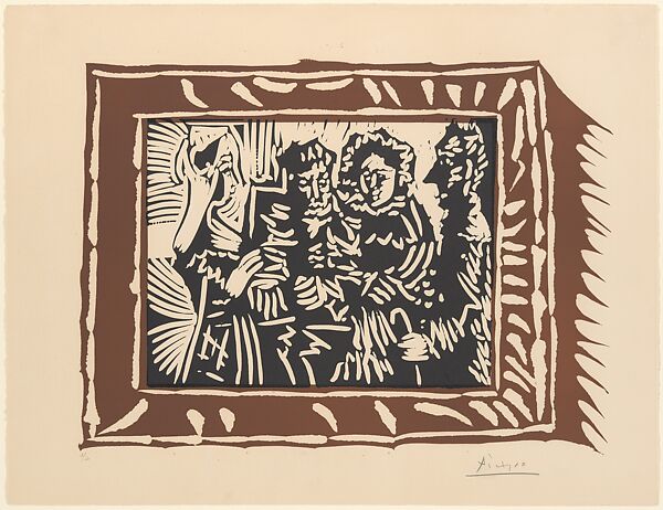 Ingresque Family IV, Pablo Picasso (Spanish, Malaga 1881–1973 Mougins, France), Linoleum cut 