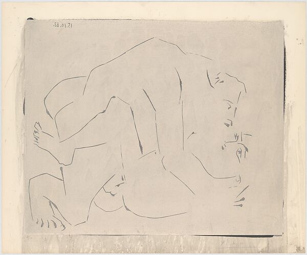 Embrace I, Pablo Picasso (Spanish, Malaga 1881–1973 Mougins, France), Linoleum cut 
