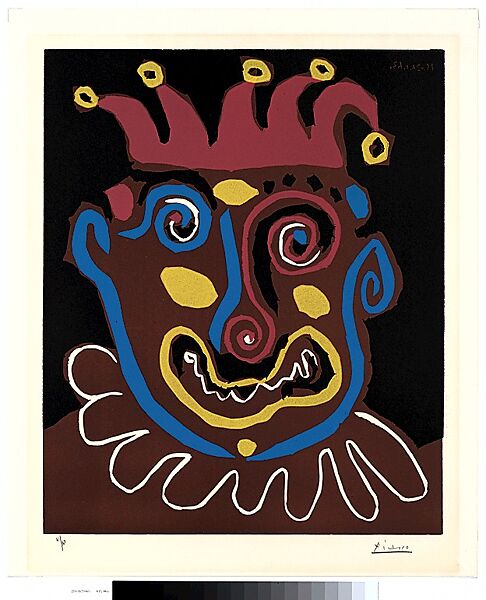 The Old Jester, Pablo Picasso (Spanish, Malaga 1881–1973 Mougins, France), Linoleum cut