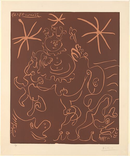 Carnival 1967, Pablo Picasso (Spanish, Malaga 1881–1973 Mougins, France), Linoleum cut 