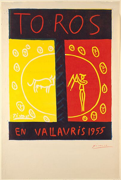 Bulls in Vallauris 1955 (Toros en Vallauris 1955), Pablo Picasso (Spanish, Malaga 1881–1973 Mougins, France), Linoleum cut 