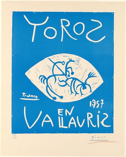 Bulls in Vallauris 1957, Pablo Picasso (Spanish, Malaga 1881–1973 Mougins, France), Linoleum cut 