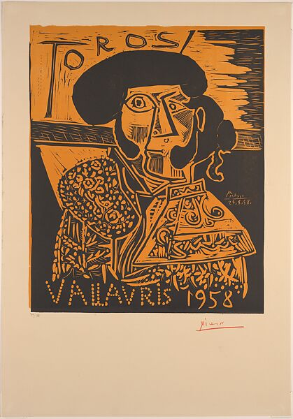 Bulls in Vallarius 1958, Pablo Picasso (Spanish, Malaga 1881–1973 Mougins, France), Linoleum cut 