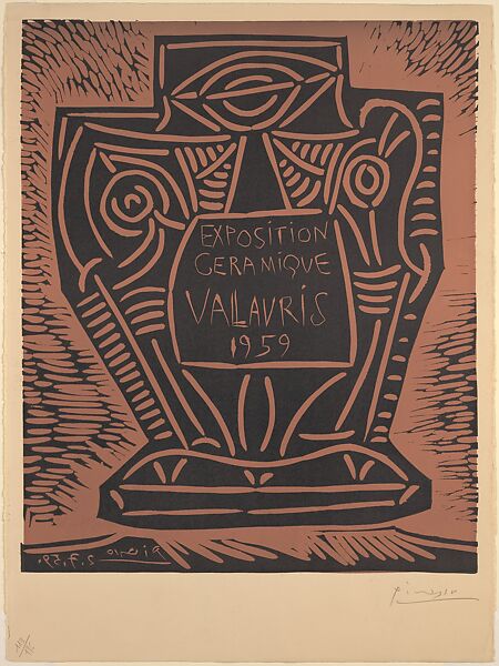 Cermaics Exhibition, Vallauris 1959, Pablo Picasso (Spanish, Malaga 1881–1973 Mougins, France), Linoleum cut 