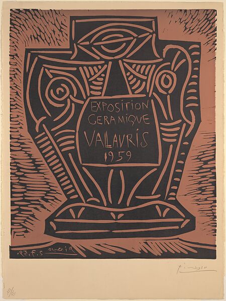 洋書 Picasso a Vallauris Linogravur Pablo Picasso - Cermaics Exhibition, Vallauris 1959 - The