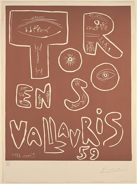 Bulls in Vallauris 1959, Pablo Picasso  Spanish, Linoleum cut