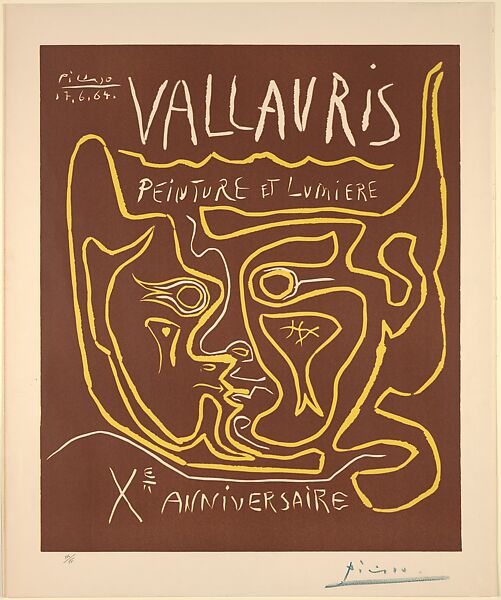 Vallauris Exhibition, "Painting and Light," Tenth Anniversary, 1964, Pablo Picasso (Spanish, Malaga 1881–1973 Mougins, France), Linoleum cut 