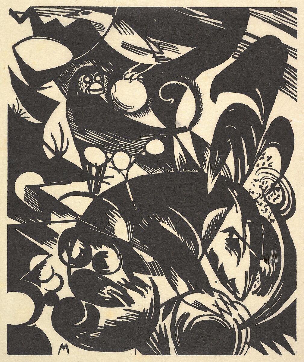 Creation I from the portfolio "New European Graphics, Portfolio III: German Artists"  [Schöpfungsgeschichte I from the portfolio Neue Europäische Graphik III: Deutsche Künstler], Franz Marc (German, 1880–1916), Woodcut 