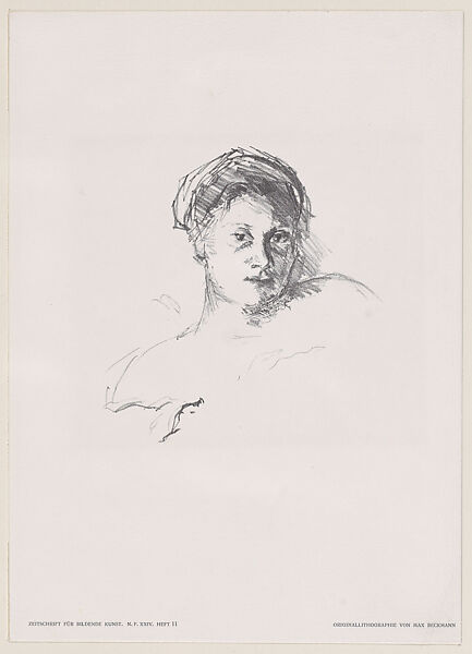 Portrait of Minna Beckmann, Max Beckmann (German, Leipzig 1884–1950 New York), Lithograph 