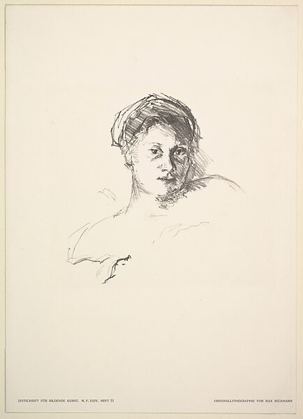Portrait of Minna Beckmann, Max Beckmann (German, Leipzig 1884–1950 New York), Lithograph