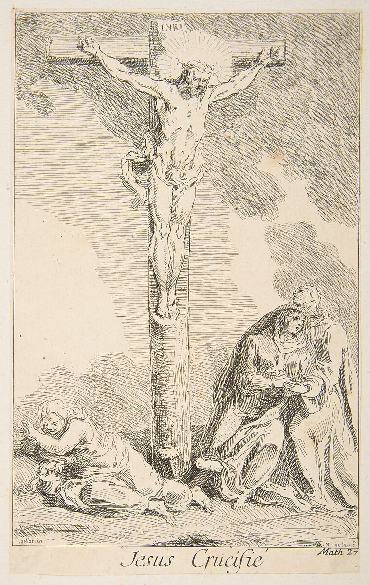 Crucifixion, Claude Gillot (French, Langres 1673–1722 Paris), Etching 