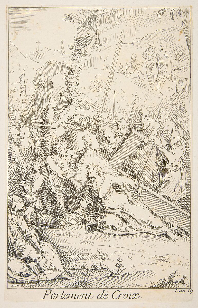Carrying the Cross, Claude Gillot (French, Langres 1673–1722 Paris), Etching 