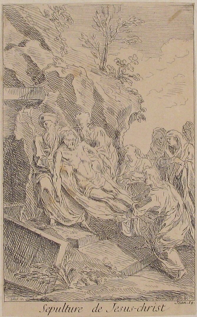 Entombment of Christ, Claude Gillot (French, Langres 1673–1722 Paris), Etching, second state