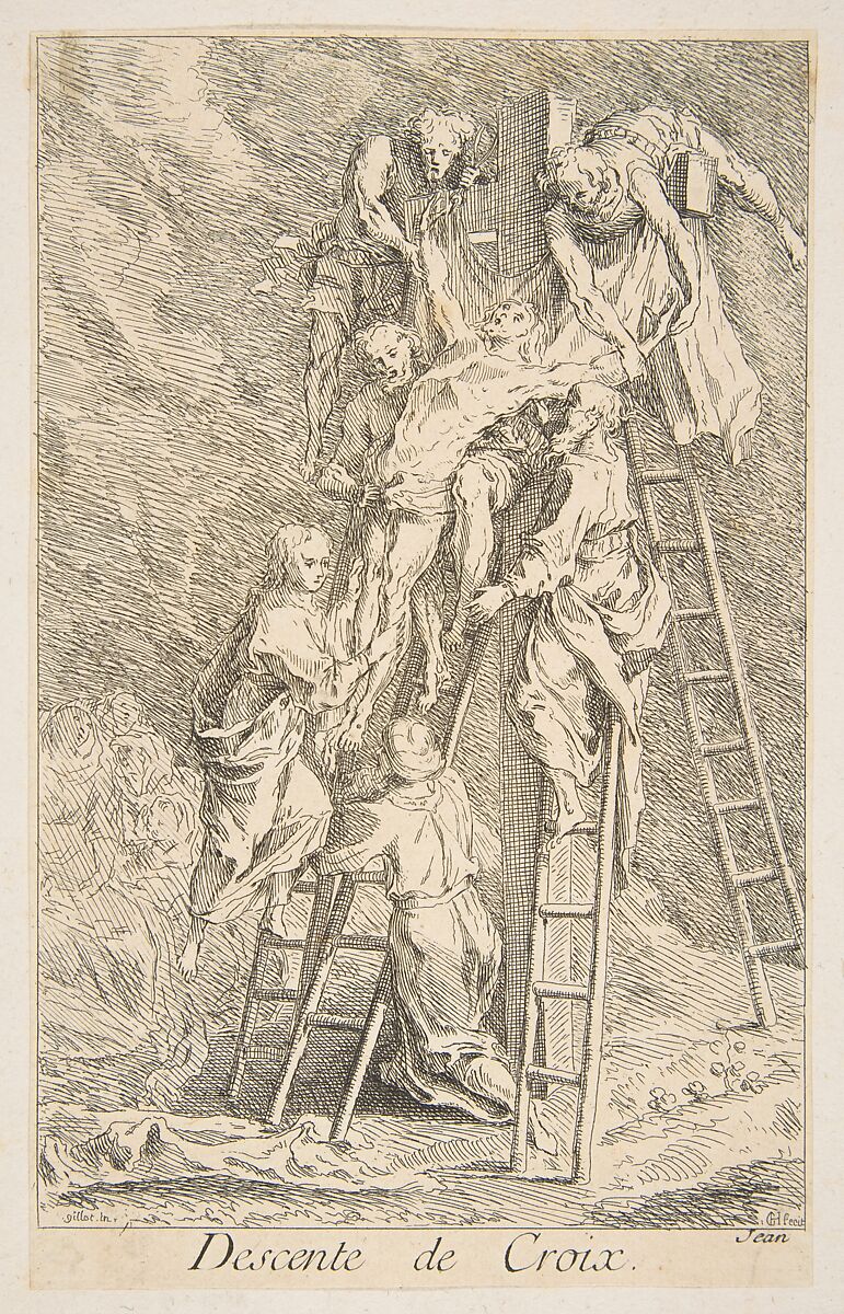 Descent from the Cross, Claude Gillot (French, Langres 1673–1722 Paris), Etching 
