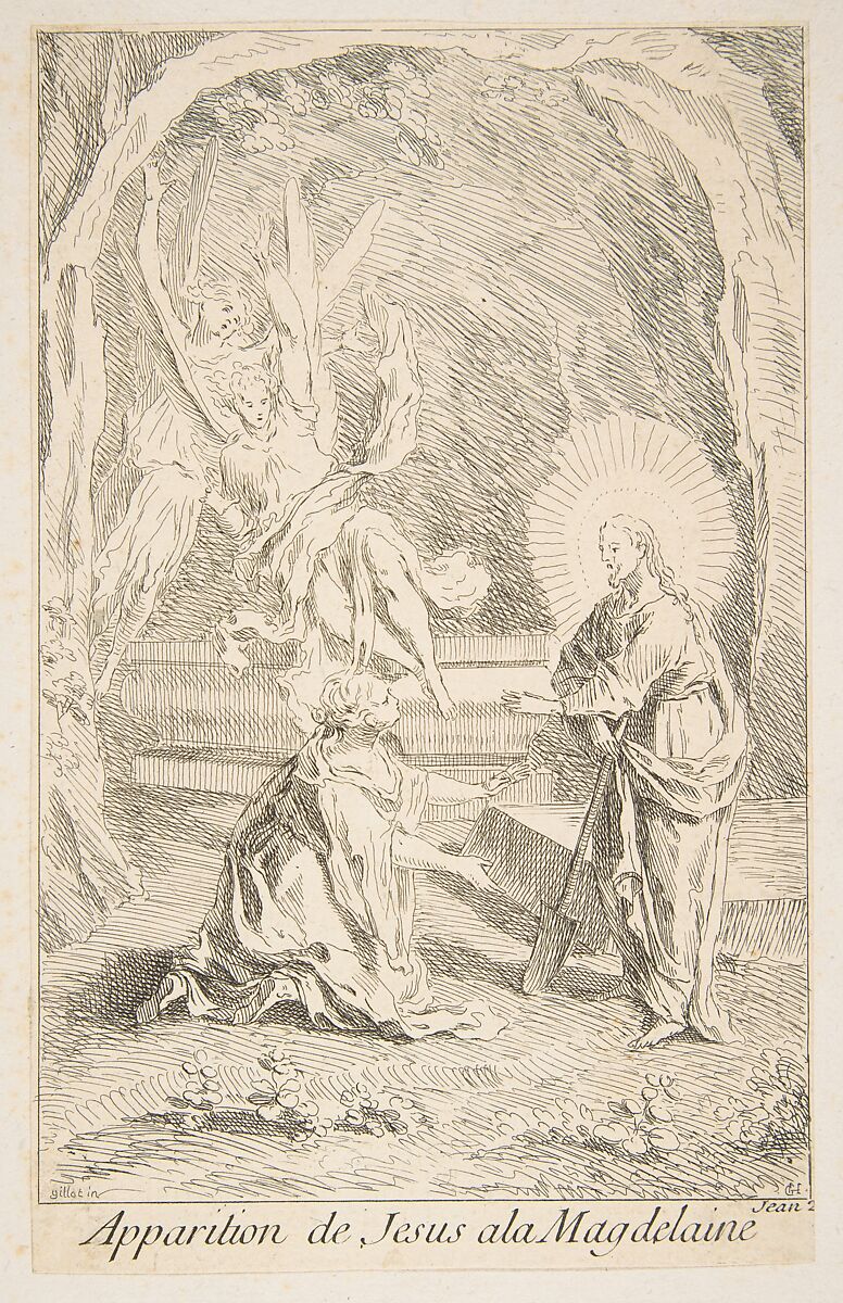 Christ appearing to Mary Magdelen, Claude Gillot (French, Langres 1673–1722 Paris), Etching 